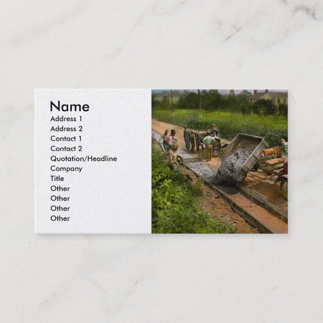 Construction - Dumping made easy 1925 Business Card (Front)