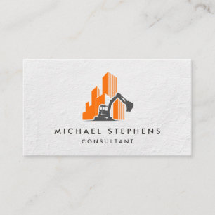 Construction Earth Mover Commercial Building Business Card