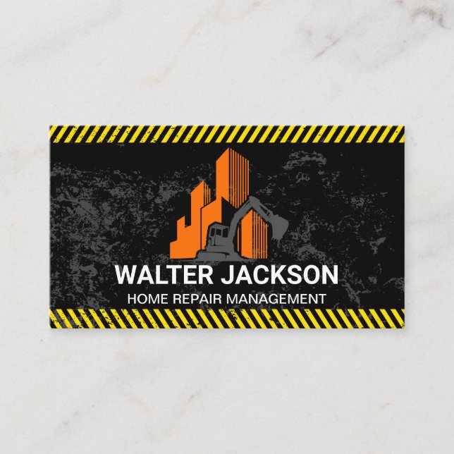 Construction Earth Mover | Property Buildings Business Card (Front)