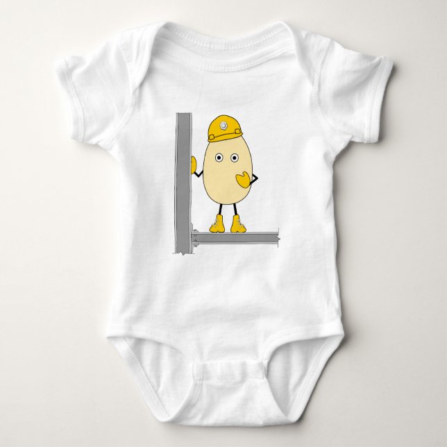 Construction egghead baby bodysuit (Front)