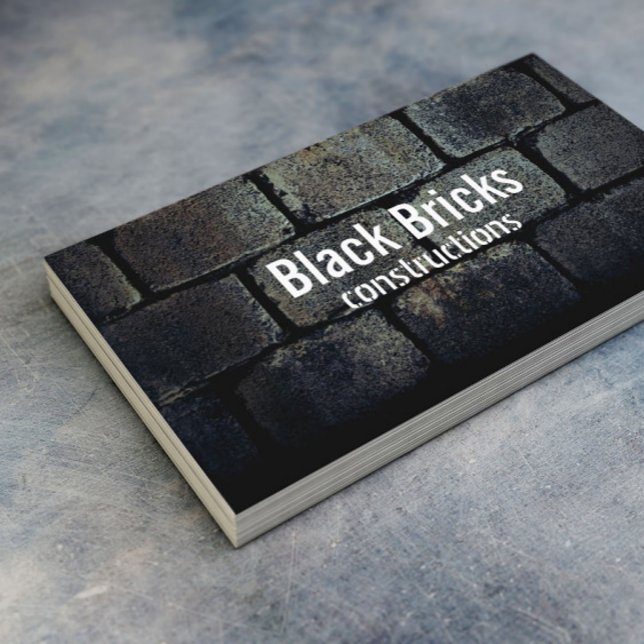 Construction Elegant Dark Bricks Professional Business Card (Creator Uploaded)