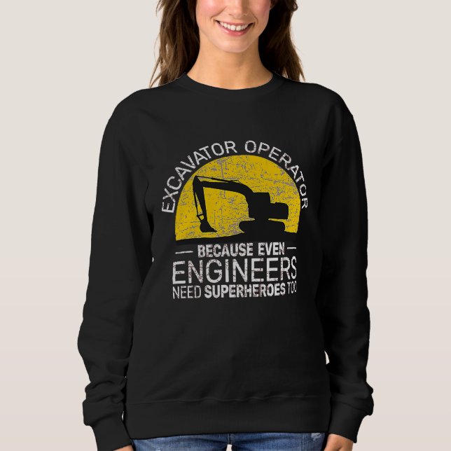 construction equipment men kids heavy equipment op sweatshirt (Front)