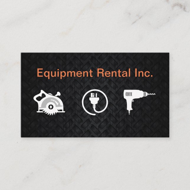 Construction Equipment Rental Service Business Card (Front)
