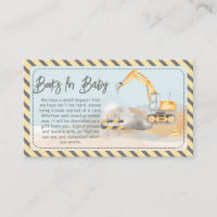 Construction Excavator Baby Shower Books for Baby