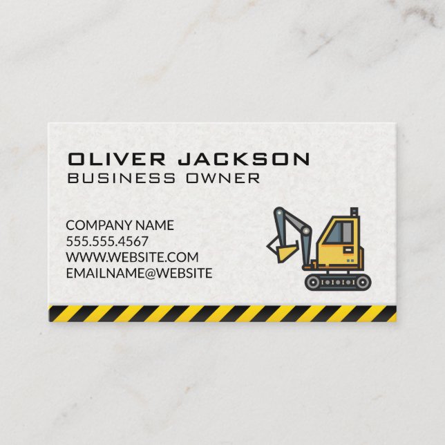 Construction | Excavator Business Card (Front)
