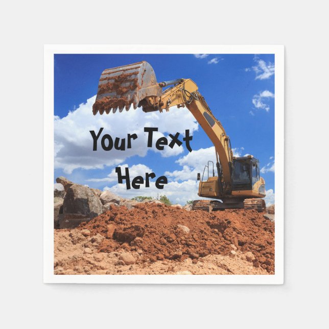 Construction Excavator Digger Napkin (Front)