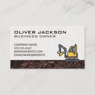 Construction   Excavator   Dirt Business Card