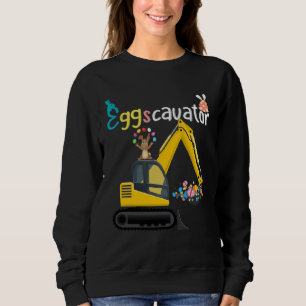 Construction Excavator Easter Day Egg Hunt for Boy Sweatshirt