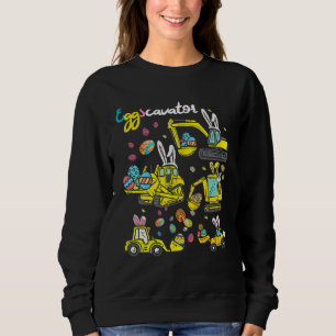 Construction Excavator Easter Day Egg Hunt for Boy Sweatshirt