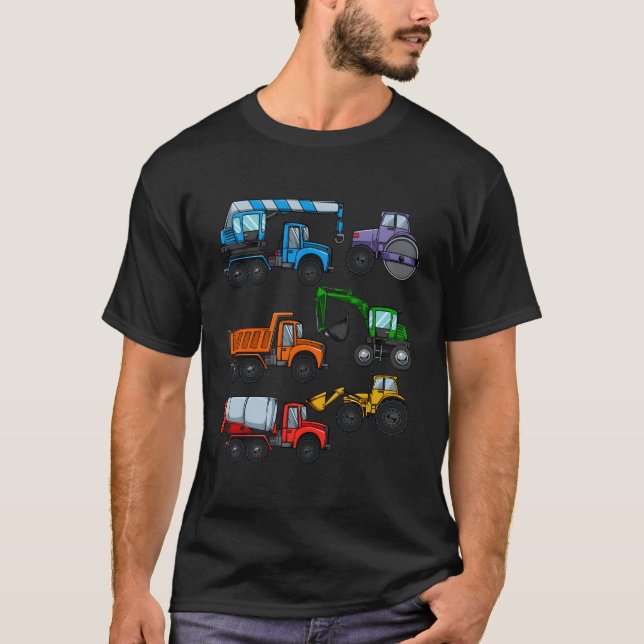 Construction Excavator Funny Steam Shovels Digger  T-Shirt (Front)