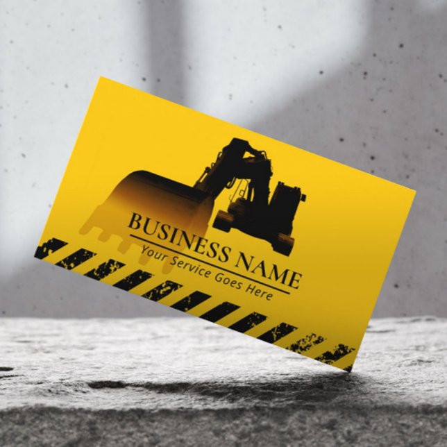 Construction Excavator Heavy Equipment Operator Business Card (Creator Uploaded)