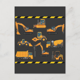 Construction Excavator operator Boy Kindergarten Postcard