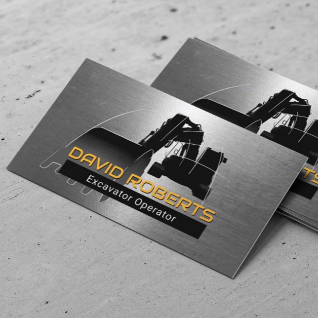 Construction Excavator Professional Plant Operator Business Card (Creator Uploaded)