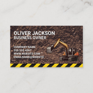 Construction Excavator Property Development Business Card