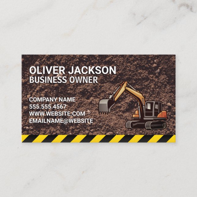 Construction | Excavator | Property Development  Business Card (Front)