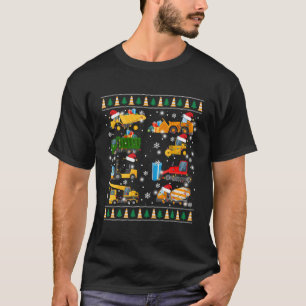 Construction Excavator Truck Santa Ugly T-Shirt