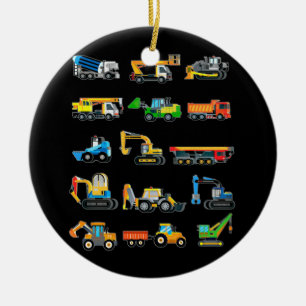 Construction Excavator Vehicles machinery Ceramic Ornament
