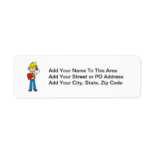 Construction Foreman T-shirts and Gifts Return Address Label