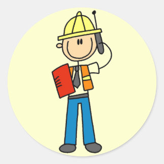 Construction Foreman Tshirts and Gifts Classic Round Sticker