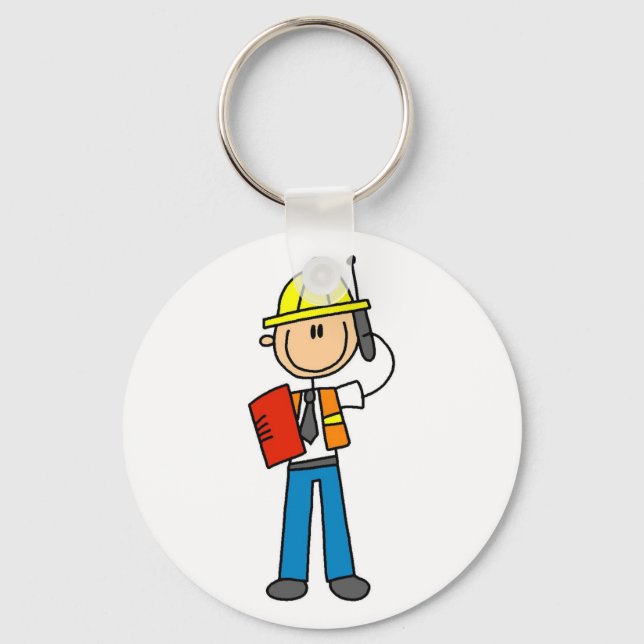 Construction Foreman Tshirts and Gifts Key Ring (Front)