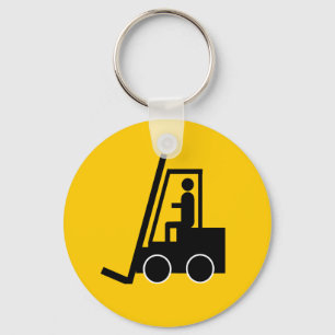 CONSTRUCTION FORKLIFT VEHICLE GRAPHIC LOGO KEYCHAI KEY RING
