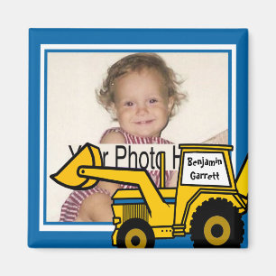 Construction Fun Backhoe Photo Magnet