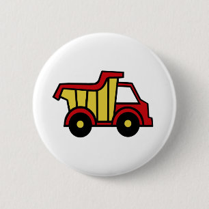 Construction Fun/ Dump Truck 6 Cm Round Badge