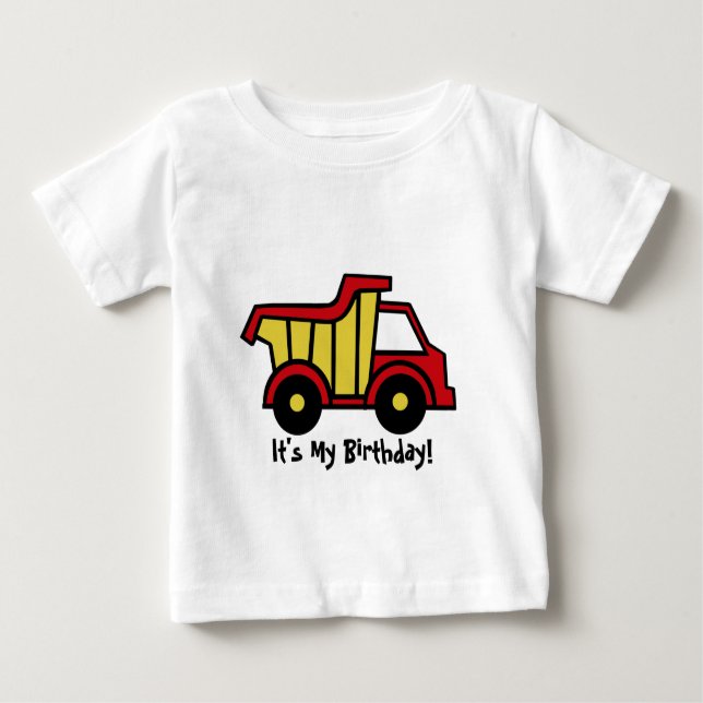 Construction Fun/ Dump Truck Baby T-Shirt (Front)