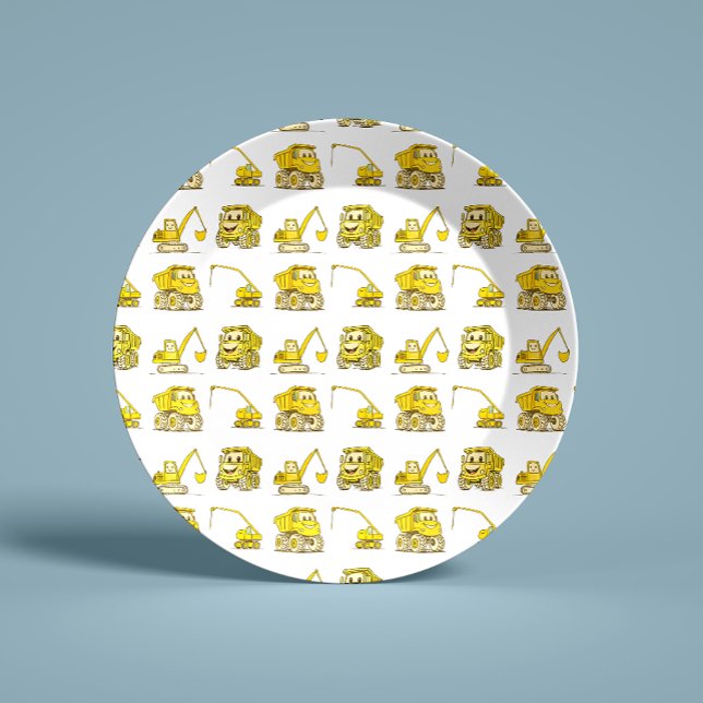 Construction Funny Vehicles Paper Plates (Creator Uploaded)