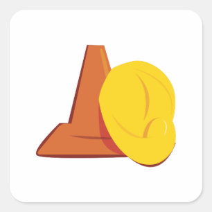Construction Gear Square Sticker