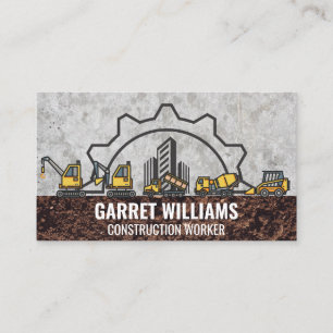 Construction Gear   Work Vehicles   Concrete Soil Business Card