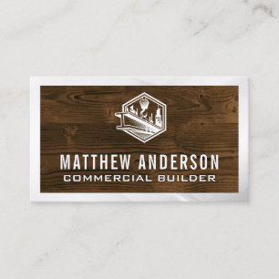 Construction General Contractor Blue Collar Business Card