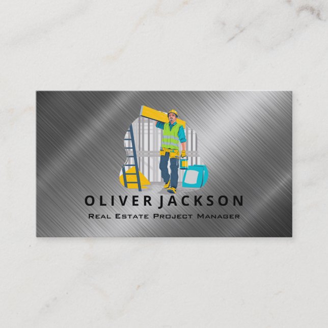 Construction General Contractor | Project Manager Business Card (Front)