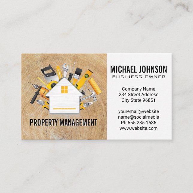 Construction Hand Tools | Home Repairs Business Card (Front)