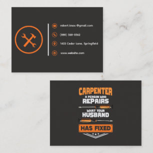Construction Handyman Carpenter Rustic Template Business Card