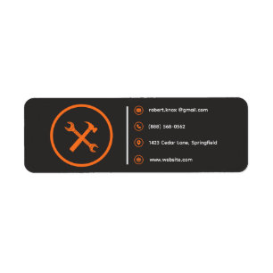 Construction Handyman Carpenter Rustic Template Return Address Label