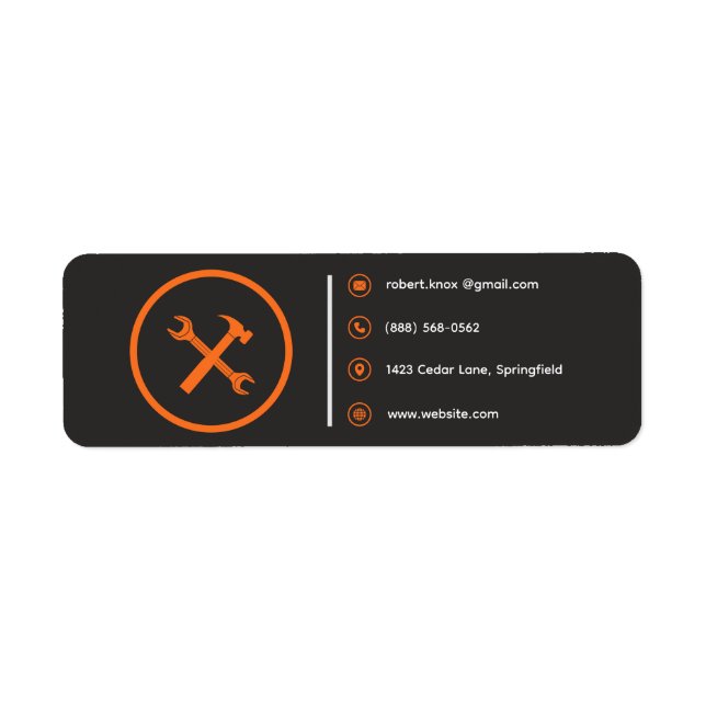 Construction Handyman Carpenter  | Rustic Template Return Address Label (Front)