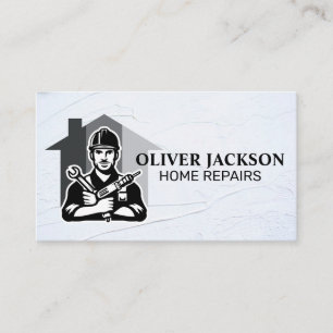 Construction   Handyman Repairman Logo Business Card