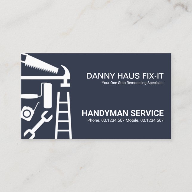 Construction Handyman Tools Business Card (Front)