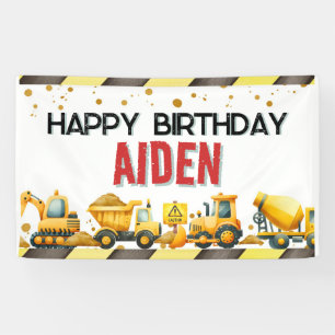 Construction Happy Birthday Banner