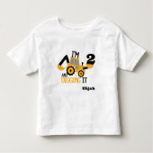 Construction Happy Birthday Digging It Age Name Toddler T-Shirt (Front)