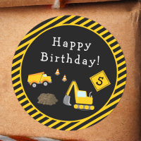 Construction Happy Birthday with Age Boy