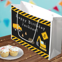 Construction Happy Birthday with Name and Age Boy