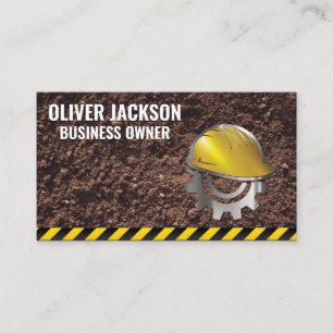 Construction Hard Hat Logo   Dirt Business Card
