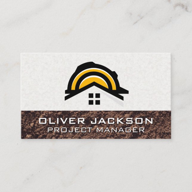 Construction Hard Hat | Real Estate Developer Business Card (Front)