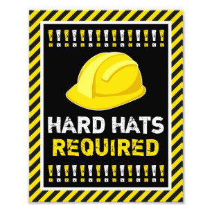 Construction Hard Hats Sign • 8 x 10 Print