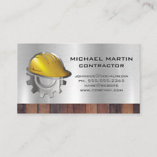 Construction Hardhat Business Card