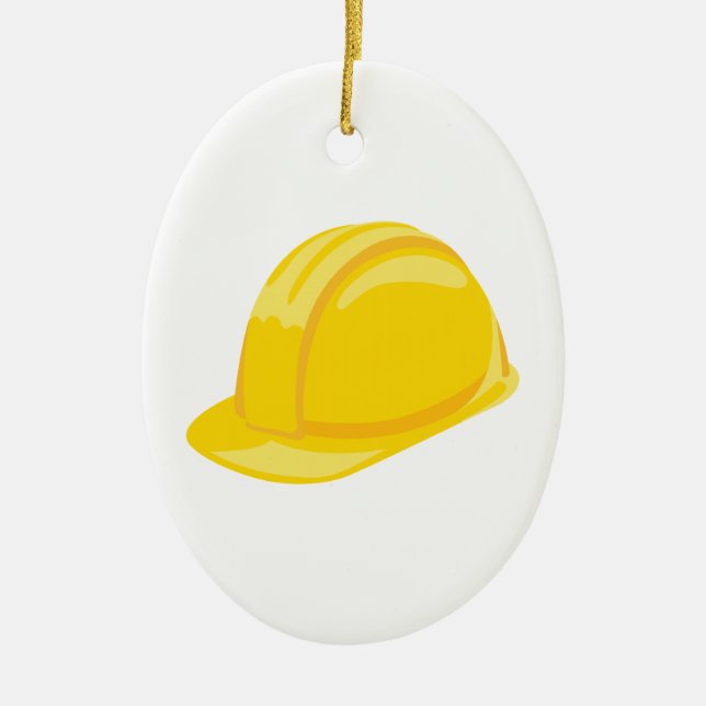 Construction Hat Ceramic Ornament (Front)