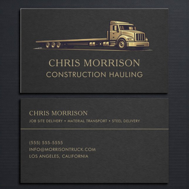 Construction Hauling Services Professional Business Card (Creator Uploaded)