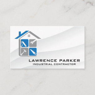 Construction Home Icons   General Contractor Business Card